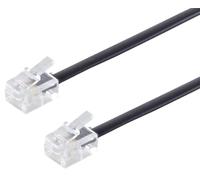 1aTTack.de 1x 3,0 m - Cavo telefonico RJ11 6/4 spina a RJ11 6/4 cavo piatto spina Western a 4 fili nero