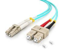 1aTTack.de 1x 3m OM3 LWL DX Cavo patch DUPLEX LC/UPC - SC/UPC MM MULTIMODALE - 50/125 µm LSZH acqua