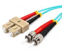 1aTTack.de 1x 3m OM3 LWL DX Cavo patch DUPLEX SC/UPC - ST/UPC MM MULTIMODALE - 50/125 µm LSZH acqua