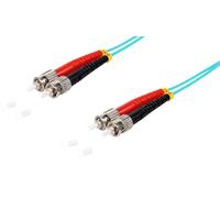 1aTTack.de 1x 3m OM3 LWL DX Cavo patch DUPLEX ST/UPC - ST/UPC MM MULTIMODALE - 50/125 µm LSZH acqua