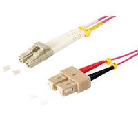 1aTTack.de 1x 5m OM4 LWL DX Cavo patch DUPLEX LC/UPC - SC/UPC MM MULTIMODALE - 50/125 µm LSZH viola