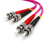 1aTTack.de 1x 5m OM4 LWL DX DUPLEX cavo patch ST/UPC - ST/UPC MM MULTIMODALE - 50/125 µm LSZH viola