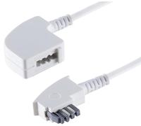 1aTTack.de 1x 6m - Prolunga telefonica a 4 fili con spina TAE-N - Cavo telefonico con accoppiamento TAE-N bianco
