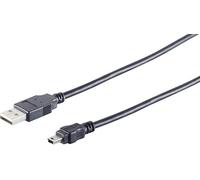 1aTTack.de 1x cavo adattatore USB-A, Mini-B, 2.0, nero, 2 m - Questo cavo USB standard consente di collegare, ad esempio, un disco rigido esterno al PC.
