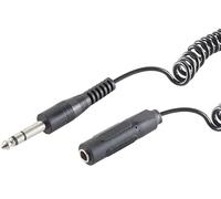 1aTTack.de 1x cavo di prolunga audio da spina jack a spirale nera a presa jack da 6,3 mm, design robusto, connettori stampati