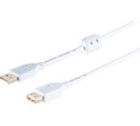 1aTTack.de 1x cavo di prolunga USB-A, 2.0, ferrite, bianco, 1,8 m - Questo cavo USB standard consente di estendere una connessione USB esistente, ad esempio per il mouse del PC.