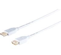 1aTTack.de 1x cavo di prolunga USB-A, 2.0, oro, bianco, 1,8 m - Questo cavo USB standard consente di estendere una connessione USB esistente, ad esempio per il mouse del PC.