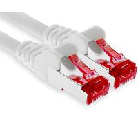 1aTTack.de - 1x cavo patch CAT6 da 1 m S/FTP schermatura PIMF CAT.6 cavo di rete RJ45 cavo Ethernet DSL router LAN switch modem pannello patch - bianco - 1 pezzo