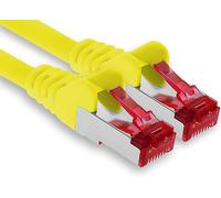 1aTTack.de - 1x cavo patch CAT6 da 10 m S/FTP schermatura PIMF CAT.6 cavo di rete RJ45 cavo Ethernet DSL router LAN switch modem pannello patch - giallo - 1 pezzo