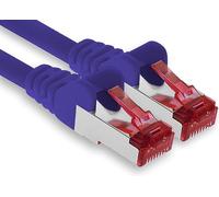 1aTTack.de - 1x cavo patch CAT6 da 10 m S/FTP schermatura PIMF CAT.6 RJ45 cavo di rete cavo Ethernet DSL router LAN switch modem pannello patch - viola - 1 pezzo
