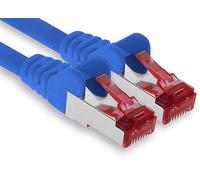 1aTTack.de - 1x cavo patch CAT6 da 15 m S/FTP schermatura PIMF CAT.6 cavo di rete RJ45 cavo Ethernet DSL router LAN switch modem pannello patch - blu - 1 pezzo