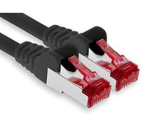 1aTTack.de - 1x cavo patch CAT6 da 30 m S/FTP schermatura PIMF CAT.6 cavo di rete RJ45 cavo Ethernet DSL router LAN switch modem pannello patch - nero - 1 pezzo