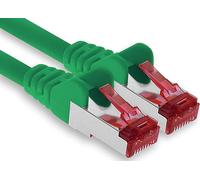 1aTTack.de - 1x cavo patch CAT6 da 7,5 m S/FTP schermatura PIMF CAT.6 cavo di rete RJ45 cavo Ethernet DSL router LAN switch modem pannello patch - verde - 1 pezzo