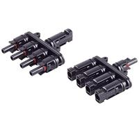 1aTTack.de 1x - Set adattatori a T PV4 4/1, IP68, 1,5 kV, nero per impianti fotovoltaici, circuiti paralleli, adattatori di derivazione