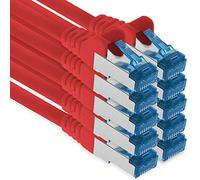 1aTTack.de 2 m - CAT.6 - Cavo di rete LAN Ethernet Gigabit RJ45 CAT 6 Cavo patch A 10000 Mbit s Sftp Pimf 500 MHz compatibile con CAT5 CAT6 CAT7 Cat8 rosso - 10 pezzi