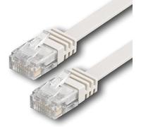 1aTTack.de 20m - Cat6 piatto cavo di rete bianco - 1 pezzo 1000 Mbit/s Gigabit LAN cavo di rete Flat Slim cavi Patch cavi di installazione