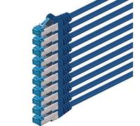 1aTTack.de 2m - blu - 10 pezzi - Rete Cavi Cat6a S-FTP CAT 6a doppia schermatura - certificato GHMT PIMF 500MHz / 7 CU rame non contiene alogeni compatibile con CAT5e CAT6 CAT7 CAT8 10000 Mbit/s