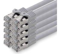 1aTTack.de 2m CAT7 Cavo di rete LAN RJ45 10 Gigabit, 10 pezzi - grigio | Cavo patch Ethernet, rame, schermatura SFTP PiMF, DSL, switch, modem, router, patch panel, CAT7 CAT6 CAT5