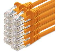 1aTTack.de 2m Cavo di Rete arancione - 10x - Cat.6 Ethernet Gigabit Lan RJ45 10 100 1000 Mbit s - Cavo Patch UTP compatibile con Cat.5 Cat.5e Cat.7 Cat.8 - arancione - 10x - 2m