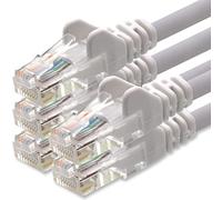 1aTTack.de 2m Cavo di Rete bianco - 5x - Cat.6 Ethernet Gigabit Lan RJ45 10 100 1000 Mbit s - Cavo Patch UTP compatibile con Cat.5 Cat.5e Cat.7 Cat.8 - bianco - 5x - 2m