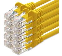 1aTTack.de 2m Cavo di Rete giallo - 10x - Cat.6 Ethernet Gigabit Lan RJ45 10 100 1000 Mbit s - Cavo Patch UTP compatibile con Cat.5 Cat.5e Cat.7 Cat.8 - giallo - 10x - 2m