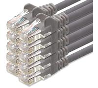 1aTTack.de 2m Cavo di Rete grigio - 10x - Cat.6 Ethernet Gigabit Lan RJ45 10 100 1000 Mbit s - Cavo Patch UTP compatibile con Cat.5 Cat.5e Cat.7 Cat.8 - grigio - 10x - 2m
