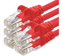 1aTTack.de 2m Cavo di Rete rosso - 5x - Cat.6 Ethernet Gigabit Lan RJ45 10 100 1000 Mbit s - Cavo Patch UTP compatibile con Cat.5 Cat.5e Cat.7 Cat.8 - rosso - 5x - 2m