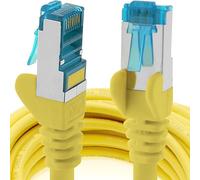 1aTTack.de 2m - giallo - 1 pezzo - Rete Cavi Cat6a S-FTP CAT 6a doppia schermatura - certificato GHMT PIMF 500MHz / 7 CU rame non contiene alogeni compatibile con CAT5e CAT6 CAT7 CAT8 10000 Mbit/s