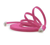 1aTTack.de 2m - magenta - 1 Stück - Cavo di Rete Ethernet Cat6 Piatto Lan Gigabit RJ45 Cat 6 compatibile Cat5 Cat5e Cat7 Cat8