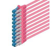 1aTTack.de 2m - magenta - 10 pezzi - Rete Cavi Cat6a S-FTP CAT 6a doppia schermatura - certificato GHMT PIMF 500MHz / 7 CU rame non contiene alogeni compatibile con CAT5e CAT6 CAT7 CAT8 10000 Mbit/s