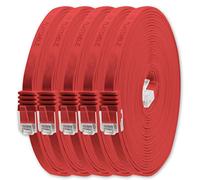 1aTTack.de 2m - rosso - 5 pezzi - Cavo di Rete Ethernet Cat6 Piatto Lan Gigabit RJ45 Cat 6 compatibile Cat5 Cat5e Cat7 Cat8
