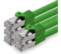 1aTTack.de 3,0m - verde - 5 pezzi - CAT.7 Cavi di Rete (Set) CAT7-10000 MBit/s S-FTP doppia schermatura PIMF 600MHz 4x2xAWG26 / 7 CU rame non contiene alogeni compatibile con CAT5e CAT6 CAT 6a Cat8