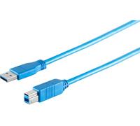 1aTTack.de 3 cavi adattatori da USB-A a USB-B, 3.0, blu, 3 m - Questo cavo USB standard consente di collegare, ad esempio, un disco rigido esterno al PC.