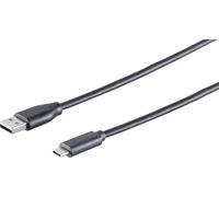1aTTack.de 3 cavi adattatori da USB-A a USB-C 2.0, neri, 1 m - Questo cavo USB standard consente di collegare, ad esempio, un disco rigido esterno al PC.