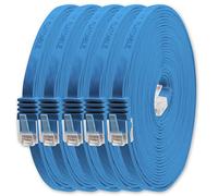 1aTTack.de 3 metri - blu - 5 pezzi - Cavo di Rete Ethernet Cat6 Piatto Lan Gigabit RJ45 Cat 6 compatibile Cat5 Cat5e Cat7 Cat8