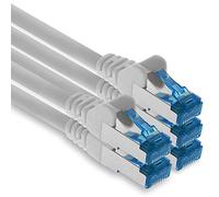 1aTTack.de 3 metri - CAT.6 - Cavo di rete LAN Ethernet Gigabit RJ45 CAT 6 Cavo patch A 10000 Mbit s Sftp Pimf 500 MHz compatibile con CAT5 CAT6 CAT7 Cat8 bianco - 5 pezzi