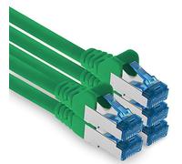 1aTTack.de 3 metri - Cat.6 - Cavo di Rete LAN Ethernet Gigabit RJ45 Cat 6 Cavo Patch A 10000 Mbit s Sftp Pimf 500 MHz Compatibile con CAT5 CAT6 CAT7 Cat8 Verde - 5 Pezzi