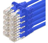 1aTTack.de 3 metri Cavo di Rete blu - 10x - Cat.6 Ethernet Gigabit Lan RJ45 10 100 1000 Mbit s - Cavo Patch UTP compatibile con Cat.5 Cat.5e Cat.7 Cat.8 - blu - 10x - 3 metri