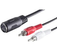 1aTTack.de 3 x 0,2 m, 5 poli, presa DIN su 2 connettori RCA stereo, cavo adattatore audio di alta qualità, contatti nichelati, perfetto per impianti musicali HiFi, apparecchiature per studio