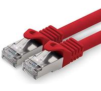 1aTTack.de 30m - rosso - 1 pezzo - CAT.7 Cavi di Rete CAT7-10000 MBit/s S-FTP doppia schermatura PIMF 600MHz 4x2xAWG26 / 7 CU rame non contiene alogeni compatibile con CAT5e CAT6 CAT 6a Cat8