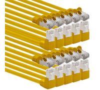 1aTTack.de 366116 Cavo di rete Cat.6 angolo 90 gradi 0,25m - giallo - 10 pezzi - Cavo patch Cat6 (SFTP PIMF) 1000Mbit/s Rj 45 plug - 10 x 0,25m metri giallo