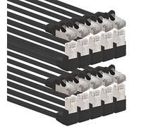 1aTTack.de 366125 Cavo di rete Cat.6 angolo 90 gradi 0,25m - nero - confezione da 10 - Cavo patch Cat6 (SFTP PIMF) 1000Mbit/s connettore Rj 45-10 x 0,25m metri nero