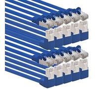 1aTTack.de 366135 Cavo di rete Cat.6 angolo 90 gradi 0,5m - blu - confezione da 10 - Cavo patch Cat6 (SFTP PIMF) 1000Mbit/s connettore Rj 45-10 x 0,5m metri blu