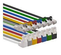 1aTTack.de 366154 Cavo di rete Cat.6 angolo 90 gradi 1m - 7 colori - Cavo patch Cat6 (SFTP PIMF) 1000Mbit/s connettore Rj 45-7 x 1m metro 7 colori