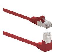 1aTTack.de 366164 Cavo di Rete Cat.6 Angolo 90 Gradi 1m - Rosso - 1 Pezzo - Cavo Patch Cat6 (SFTP PIMF) 1000Mbit/s connettore RJ 45-1 x 1m Metro Rosso