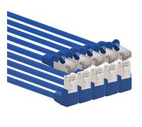 1aTTack.de 366200 Cavo di rete Cat.6 angolo 90 gradi 3 metri - blu - confezione da 5 - Cavo patch Cat6 (SFTP PIMF) 1000Mbit/s connettore Rj 45-5 x 3 metri metri blu