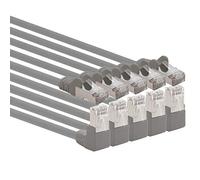 1aTTack.de 366218 Cavo di rete Cat.6 angolo 90 gradi 5m - grigio - 5 pezzi - Cavo patch Cat6 (SFTP PIMF) 1000Mbit/s connettore Rj 45-5 x 5m metri grigio