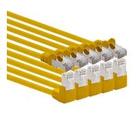 1aTTack.de 366225 Cavo di rete Cat.6 angolo 90 gradi 5m - giallo - 5 pezzi - Cavo patch Cat6 (SFTP PIMF) 1000Mbit/s connettore Rj 45-5 x 5m metri giallo