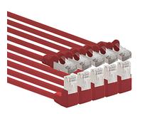 1aTTack.de 366231 Cavo di rete Cat.6 angolo 90 gradi 5m - rosso - confezione da 5 - Cavo patch Cat6 (SFTP PIMF) 1000Mbit/s connettore Rj 45-5 x 5m metri rosso
