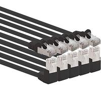 1aTTack.de 366256 Cavo di Rete Cat.6 Angolo 90 Gradi 7,5 m - Nero - Confezione da 5 - Cavo Patch Cat6 (SFTP PIMF) 1000 Mbit/s connettore RJ 45-5 x 7,5 m Metri Nero